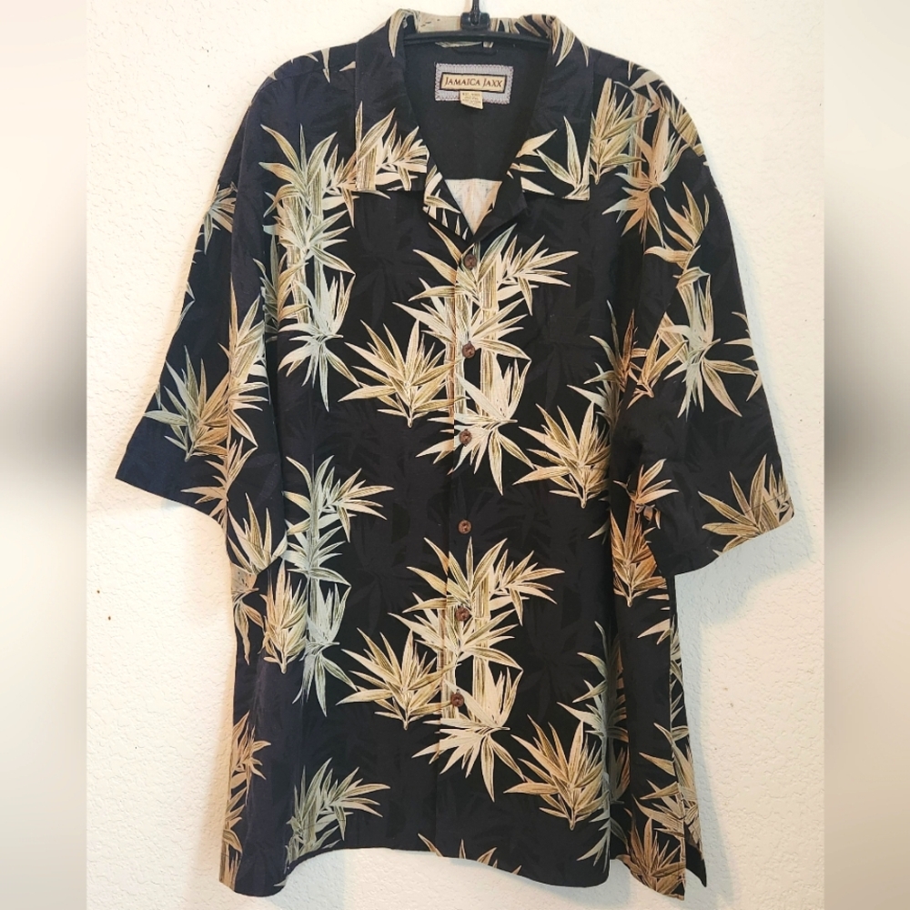 Jamaica Jaxx 100%‎ Silk Hawaiian Short Sleeve Shirt, Size XXL